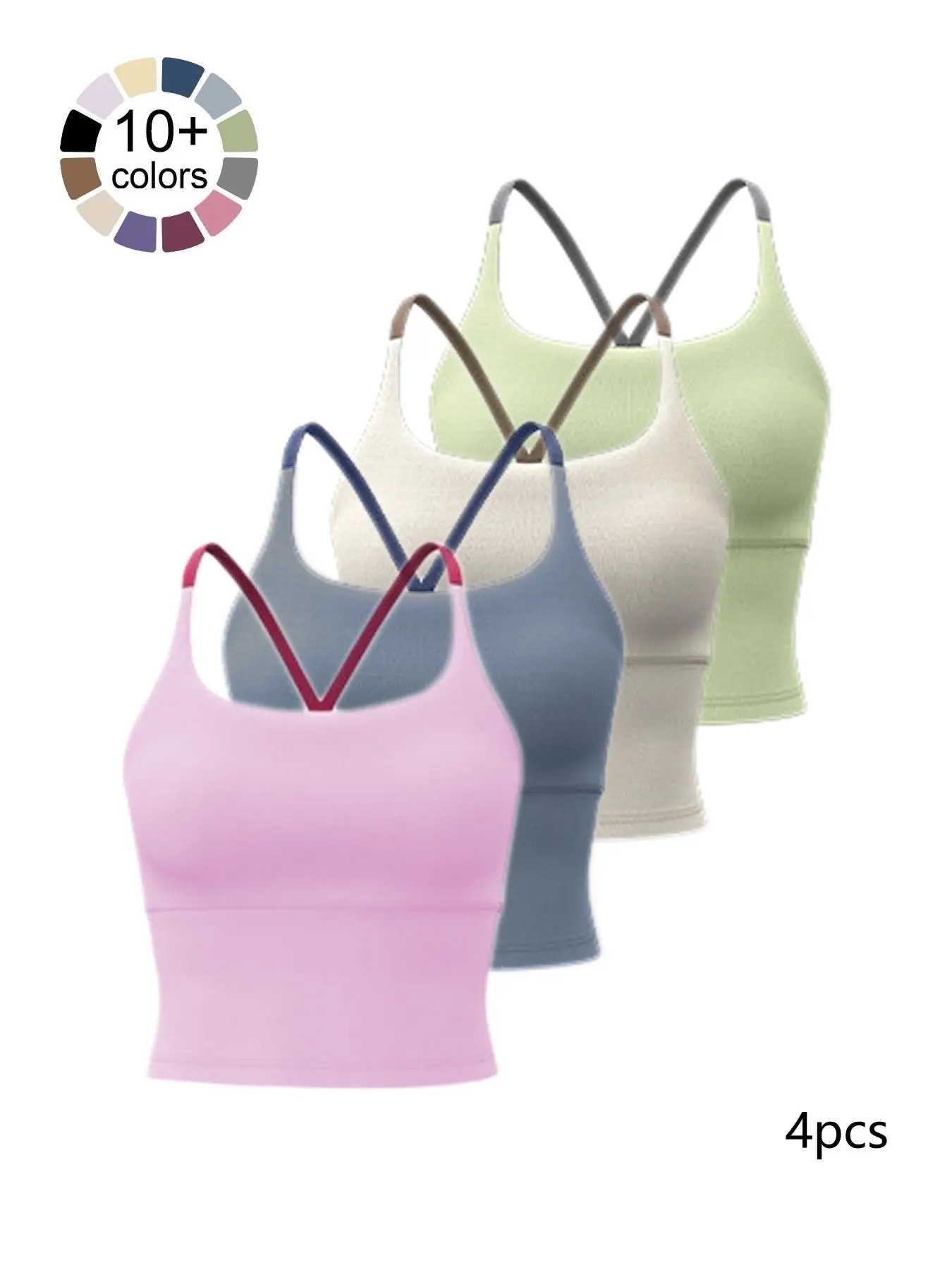 Sporty Women's Plain Criss Cross Sports Bra - Comfort and Durability Crop Cami Top